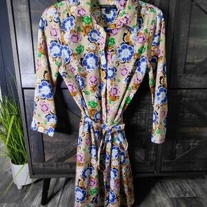 Banana Republic Belted Midi  Floral Dress